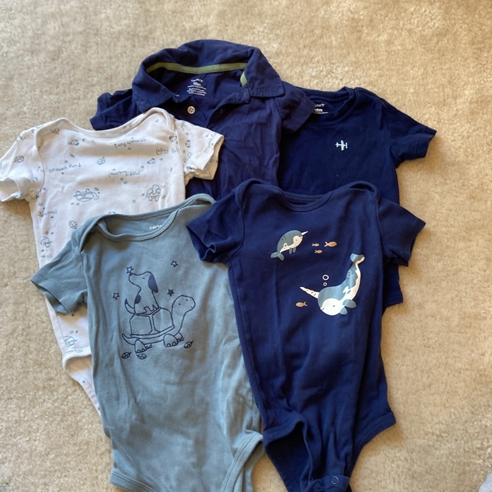 5-pack shortsleeve onesies, 18m